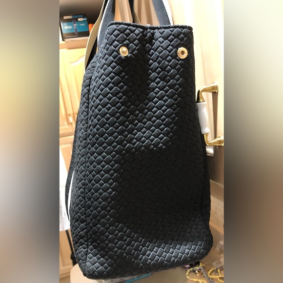 Stella & Dot Black Quilted Large Utility Tote Bag - Picture 2 of 14